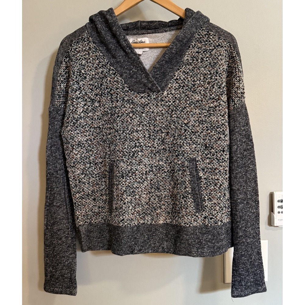 Lucky Brand Sweater Hoodie Lucky Lotus Hand Pocket Cotton Metallic Small‎